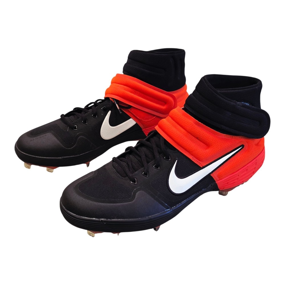 Nike Alpha Huarache Elite 2 Mid Mens Baseball Cleats Sz 16 Blk/Orange AJ6874-006